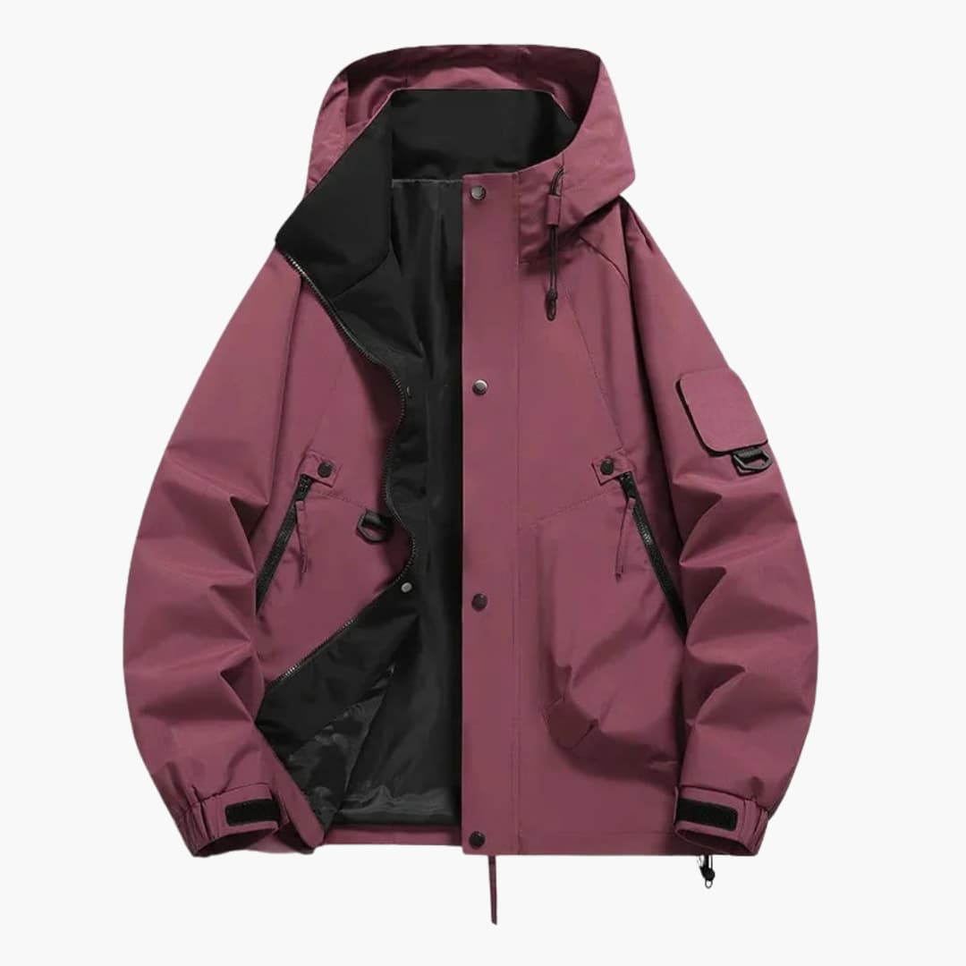 Waterproof Ski Parka with Hood and Insulated Pockets