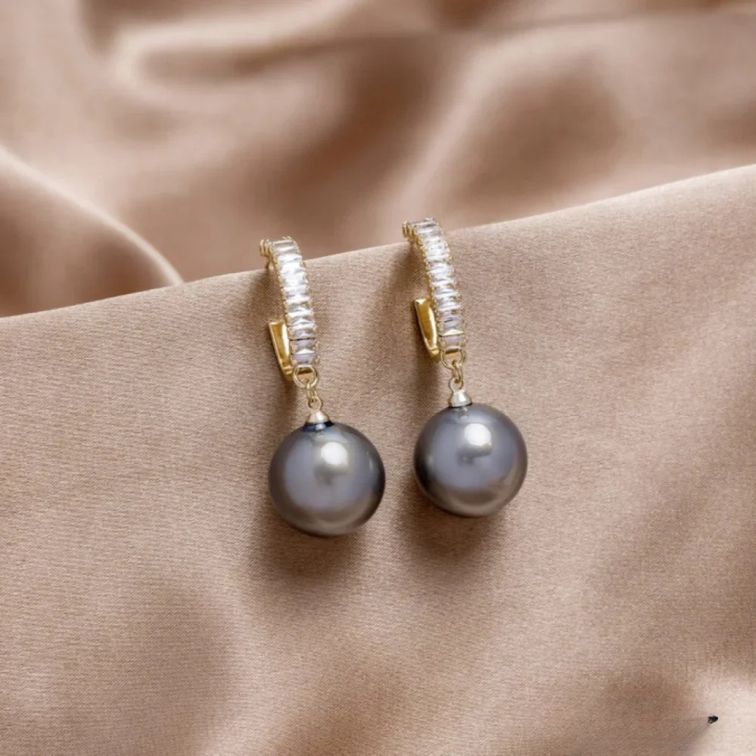 Elegant White Pearl Drop Earrings
