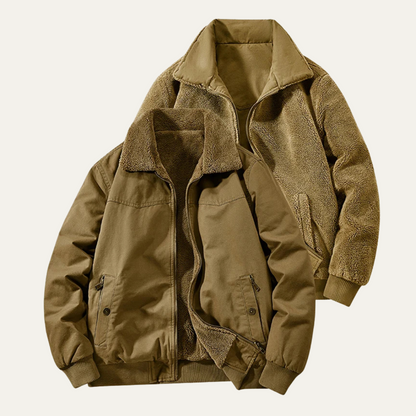 Warm Reversible Mens Fleece Bomber Jacket
