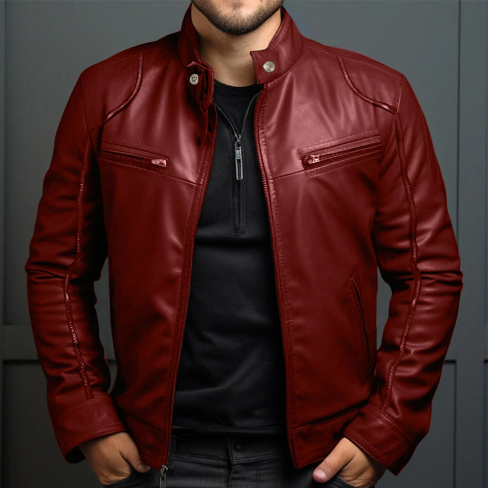 Classic Biker Leather Jacket for Men