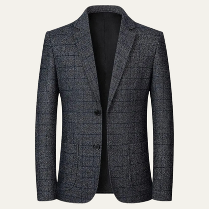 Traditional Plaid Mens Blazer Jacket - Vossary