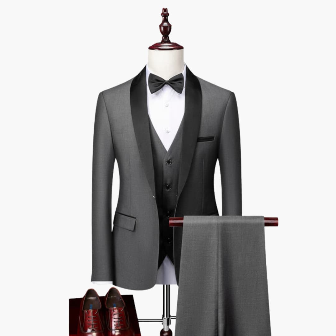 Classic Red Contrast Three Piece Suit