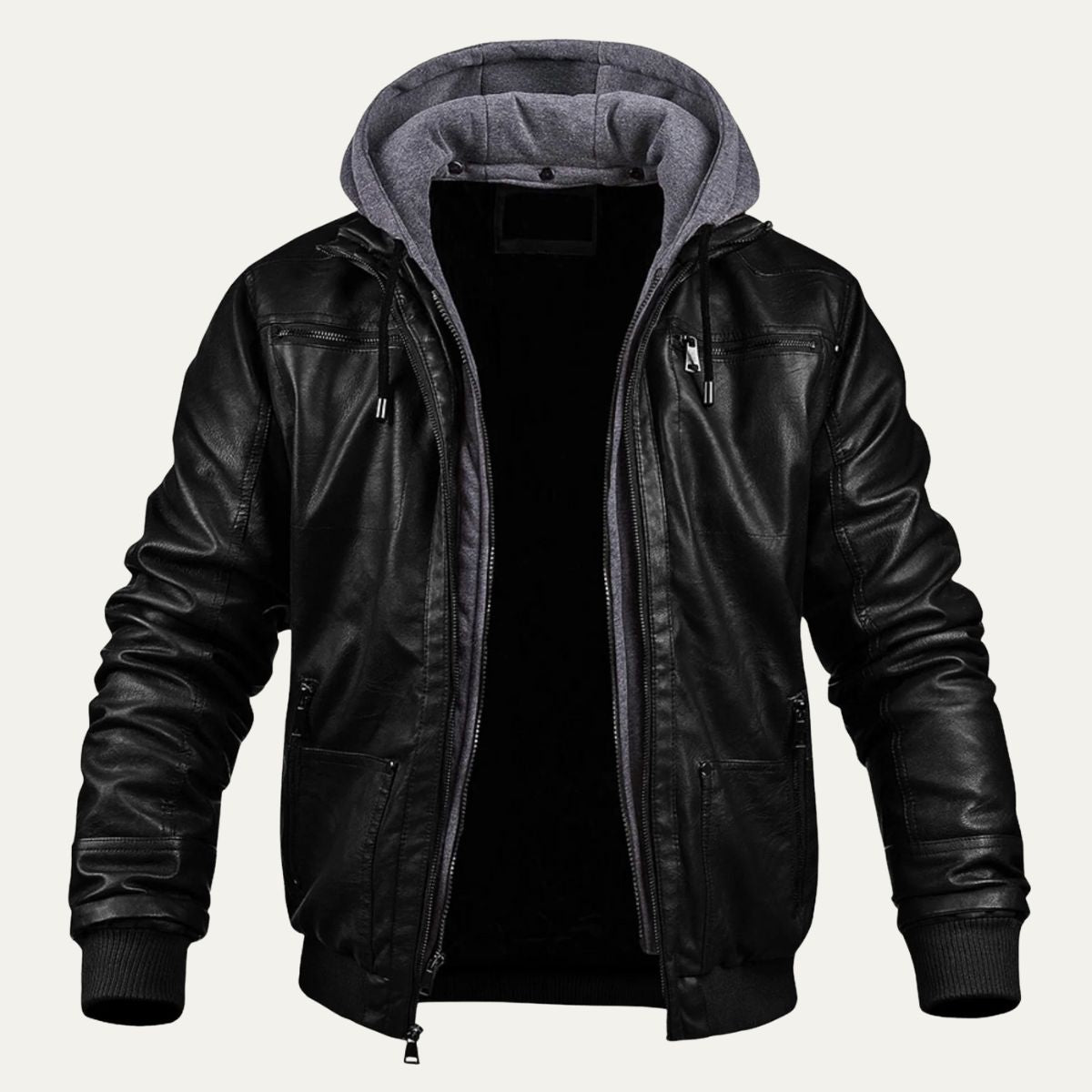 Stylish Brown Leather Mens Biker Jacket - Vossary