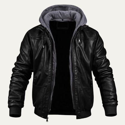 Stylish Brown Leather Mens Biker Jacket - Vossary