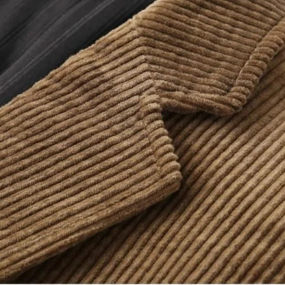 Warm Plaid Corduroy Mens Blazer Jacket