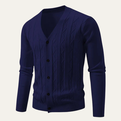 Men's Fitted Knitted Cardigan Sweater