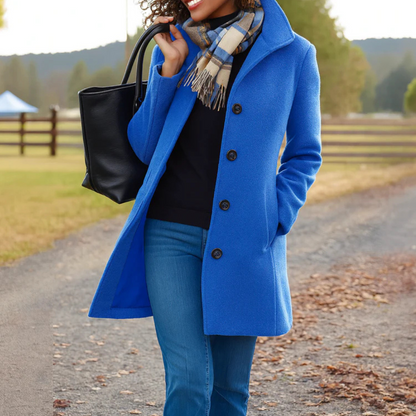 Ladies Classic Long Button Coat