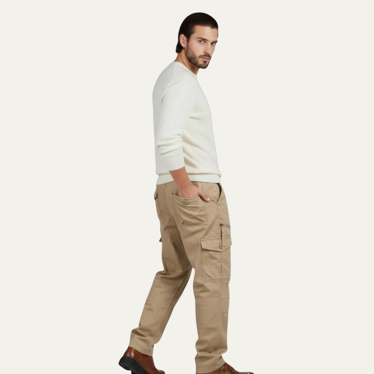 Rugged Men's Tactical Cargo Pants with Multiple Pockets