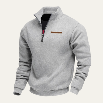 Cozy Men's Relaxed Fit Half Zip Crew Neck Sweater