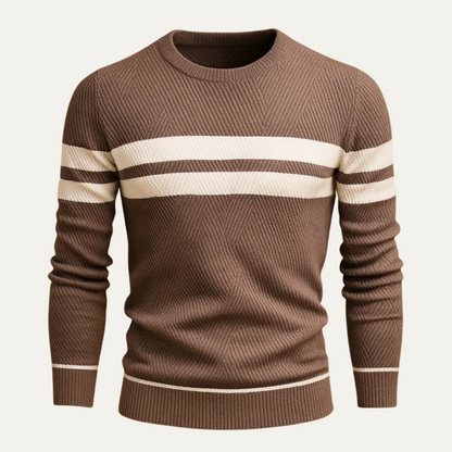 Classic Striped Crew Neck Sweater - Vossary