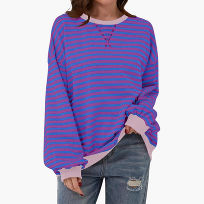 Comfy Women's Horizontal Sweatshirt – Relaxing Full Sleeve Top