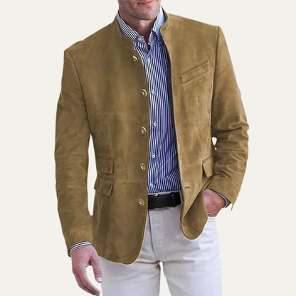 Classic Men's Suede Leather Jacket Coat