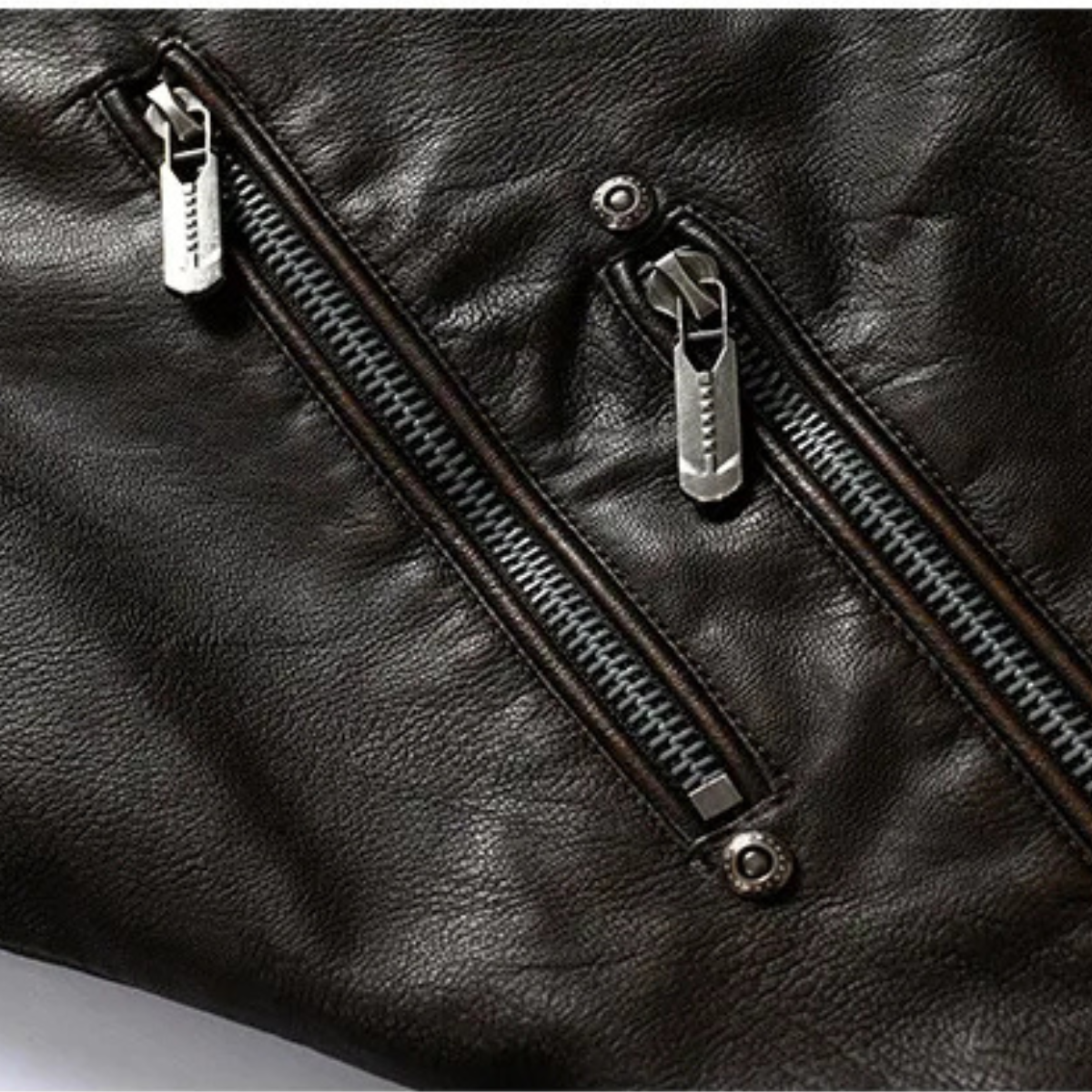 Classic Men's Fitted Leather Biker Jacket