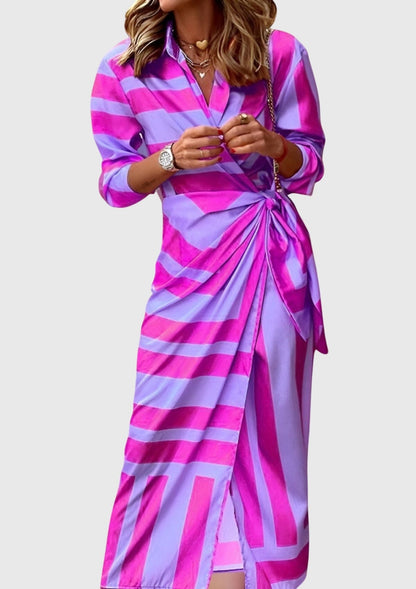 Chic Floral Wrap Around Dress