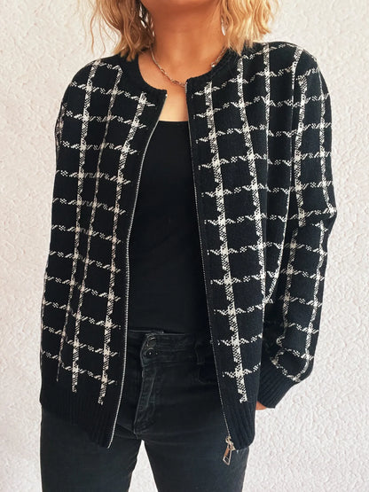 Classic Checked Button Up Sweater
