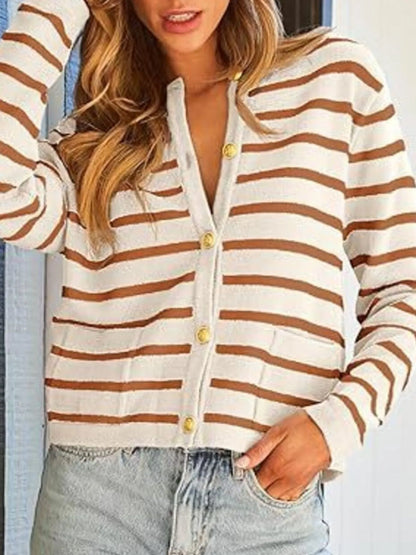 Classic Patterned Open Front Sweater