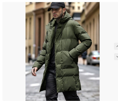 Insulated Men's Parka Coat - Hooded Quilted Water Resistant