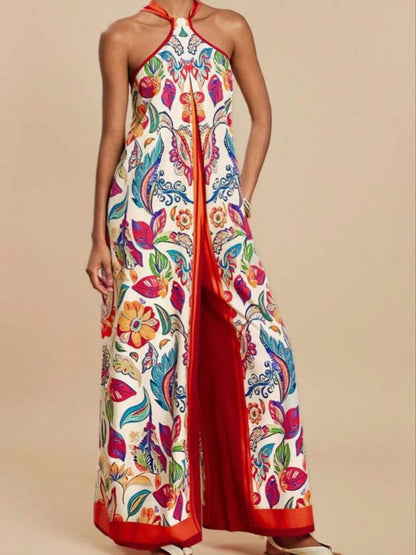 Vibrant Strapless Flowy Jumpsuit - EasyApparels