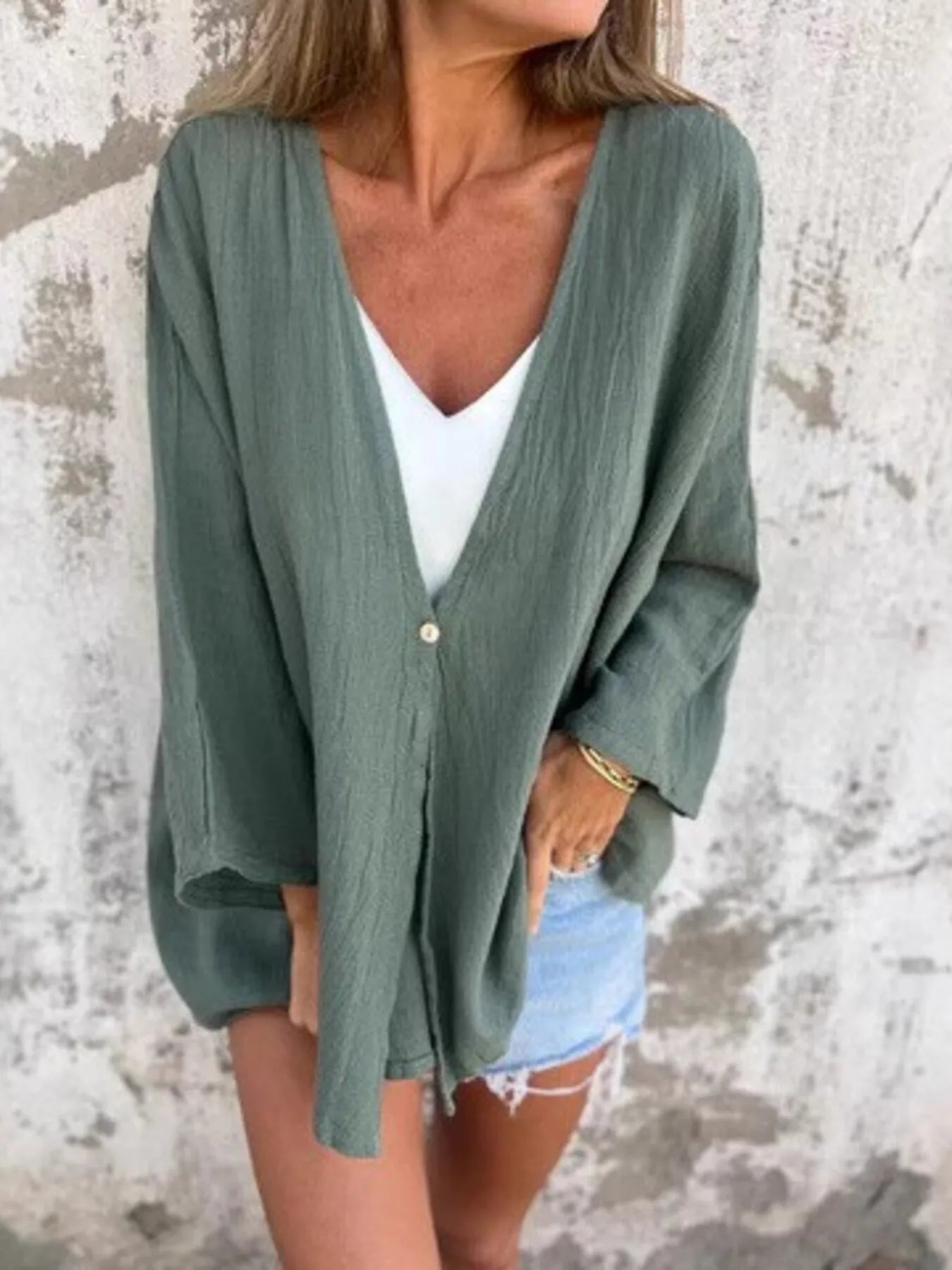 Large Cozy Open Front Plus Size Cardigan Sweater - EasyApparels