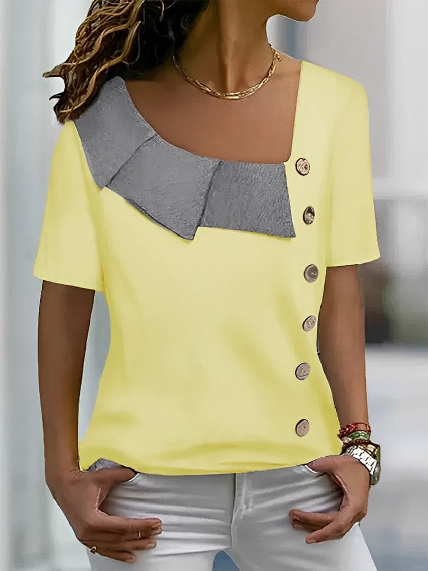 Casual Loose Fit Short Sleeve Women's Blouse