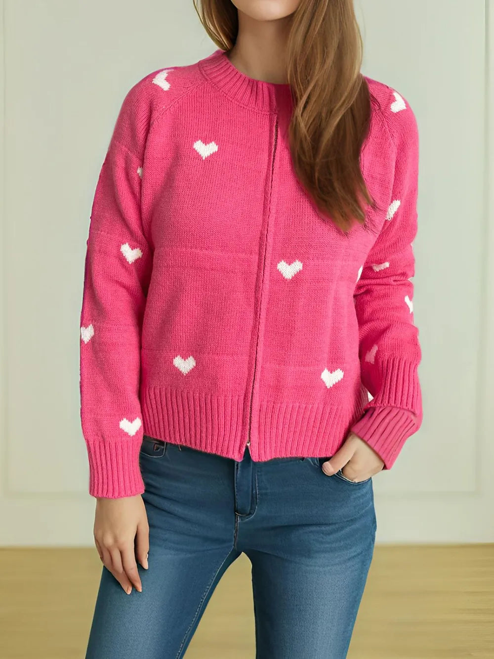 Cozy Crew Neck Zipper Sweater