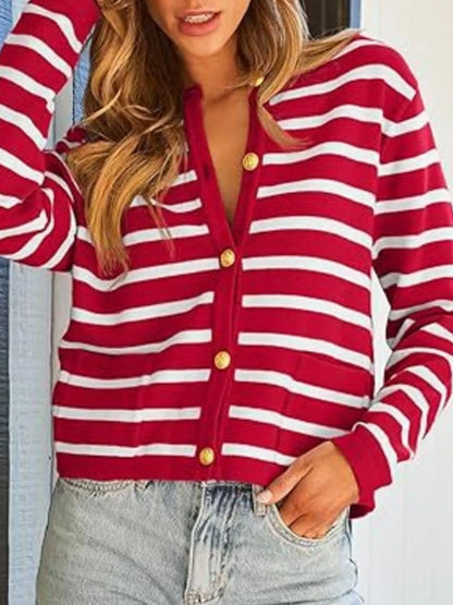 Classic Patterned Open Front Sweater