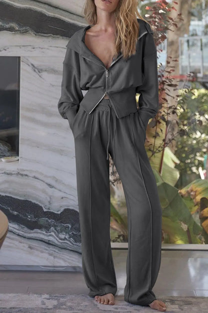 Sporty Tracksuit Jacket and Pants Set - EasyApparels