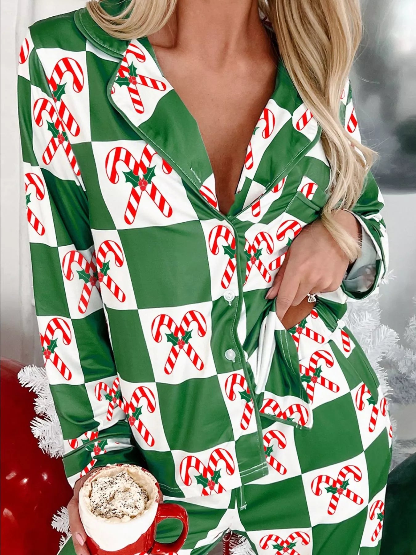 Fun Christmas Plaid 2pc Pajama Set