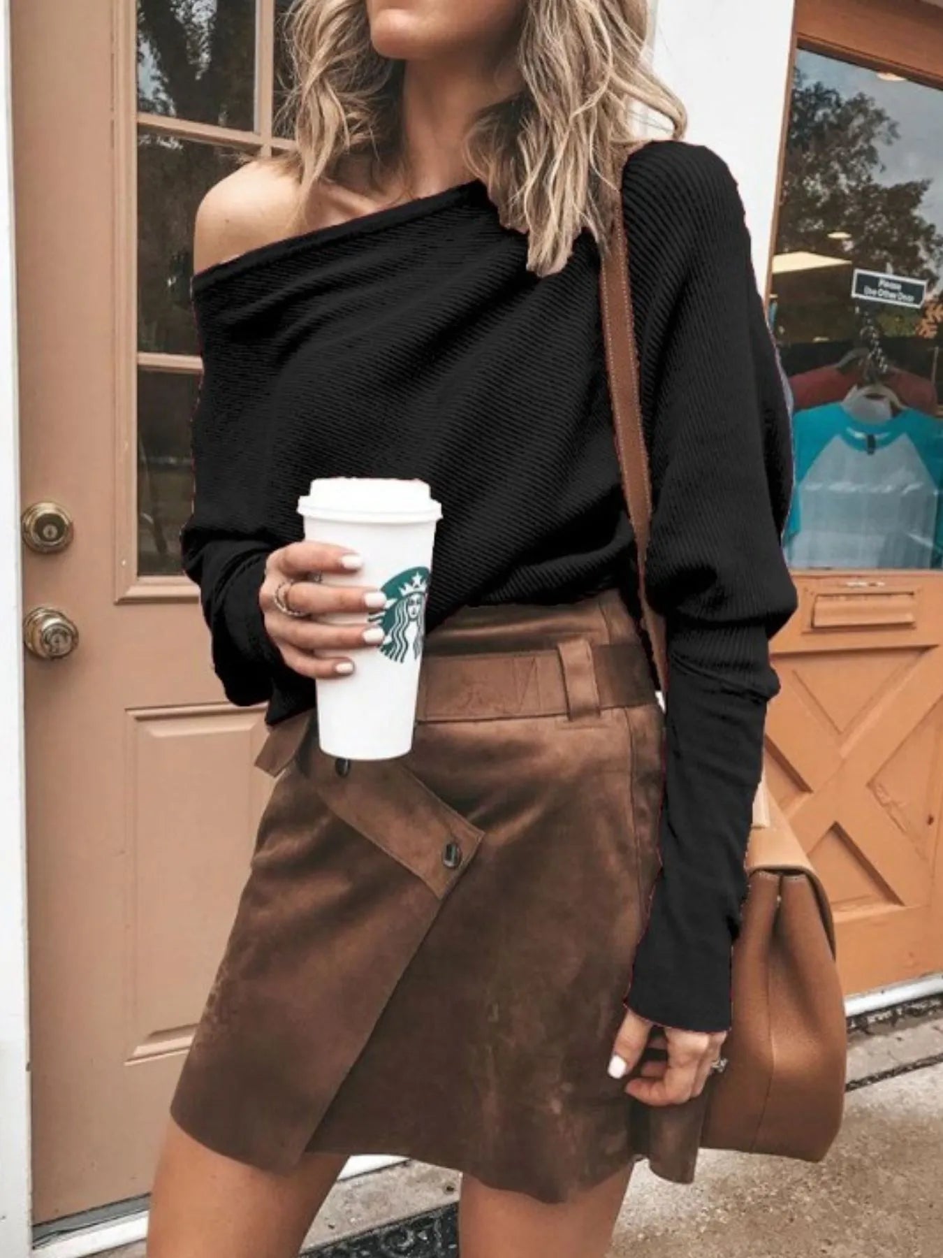 Oversized Cozy One Shoulder Knit Plus Size Top