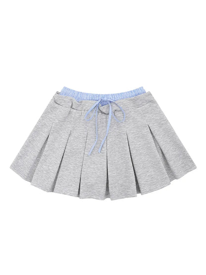 Elastic Waist Flowy Short Skirt - EasyApparels