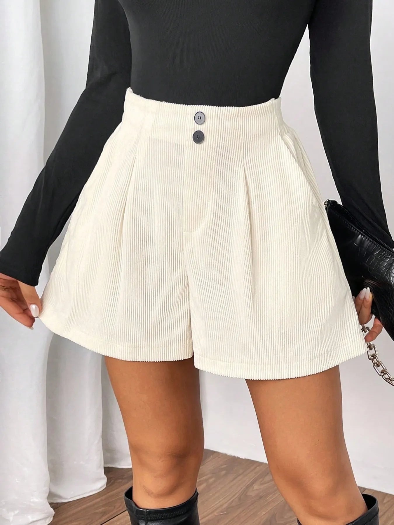 Comfortable Waist Corduroy Shorts - EasyApparels