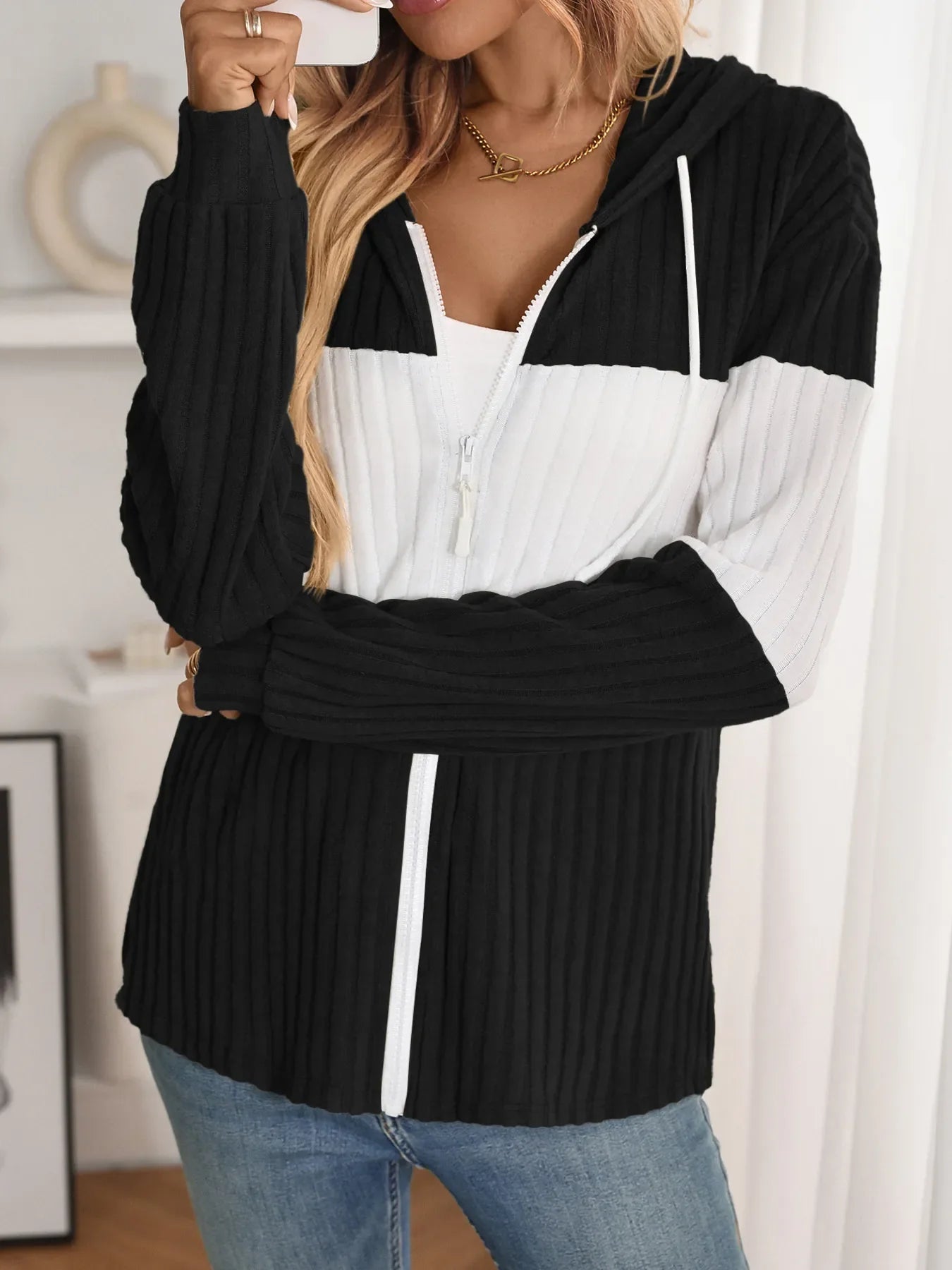 Hooded Multi Color Windbreaker Jacket - EasyApparels