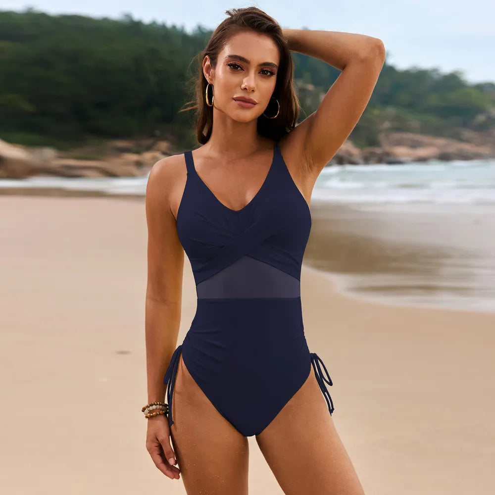 Comfortable Adjustable V-Neck Swimsuit - EasyApparels