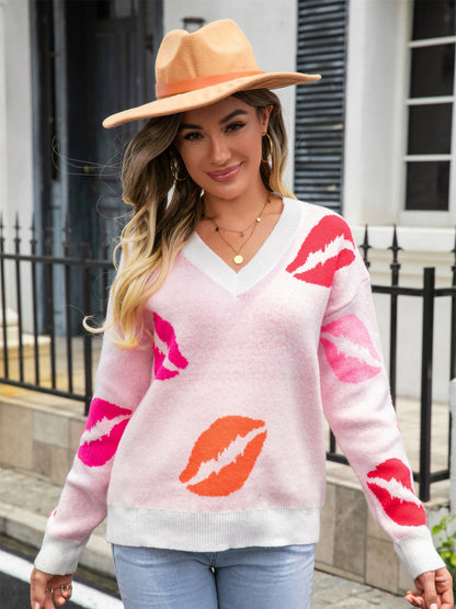 Trendy Wing Pattern Relaxed Fit Sweater - EasyApparels