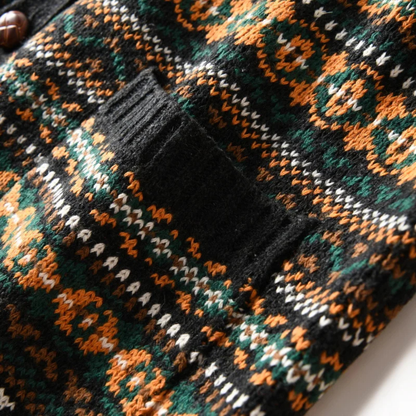 Classic Mens Knit Patterned Button Cardigan Sweater