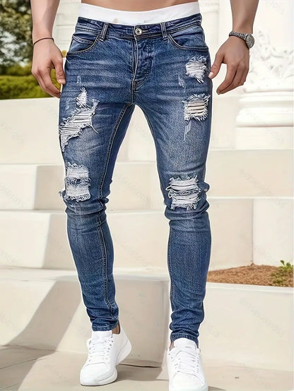Trendy Ripped Slim Fit Jeans