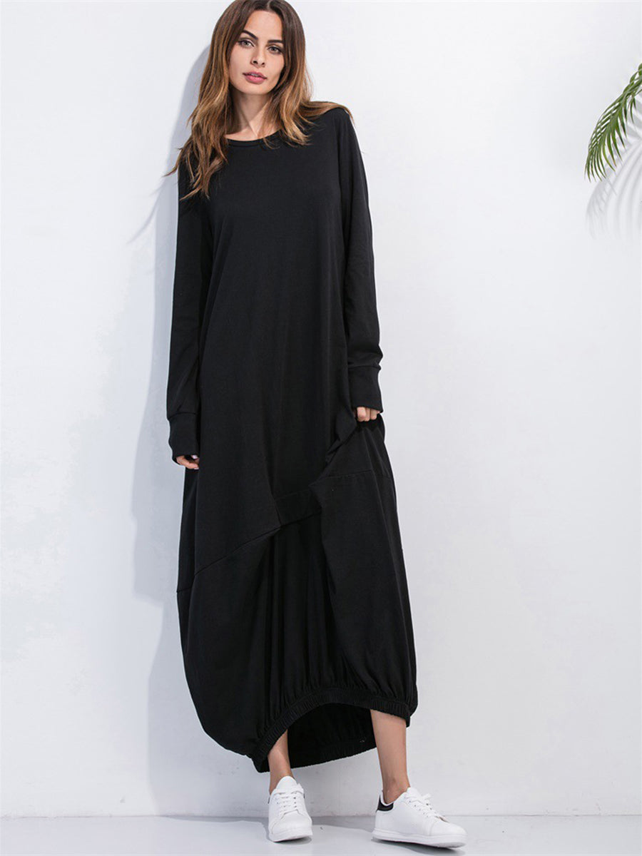 Comfortable Oversized Crew Neck Sweat Dress