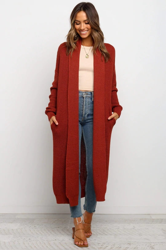 Women's Comfortable Open Front Cardigan Sweater - EasyApparels