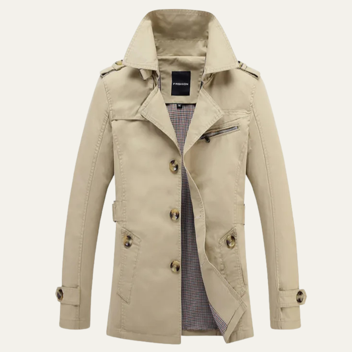 Timeless Double Breasted Mens Trench Coat - Vossary