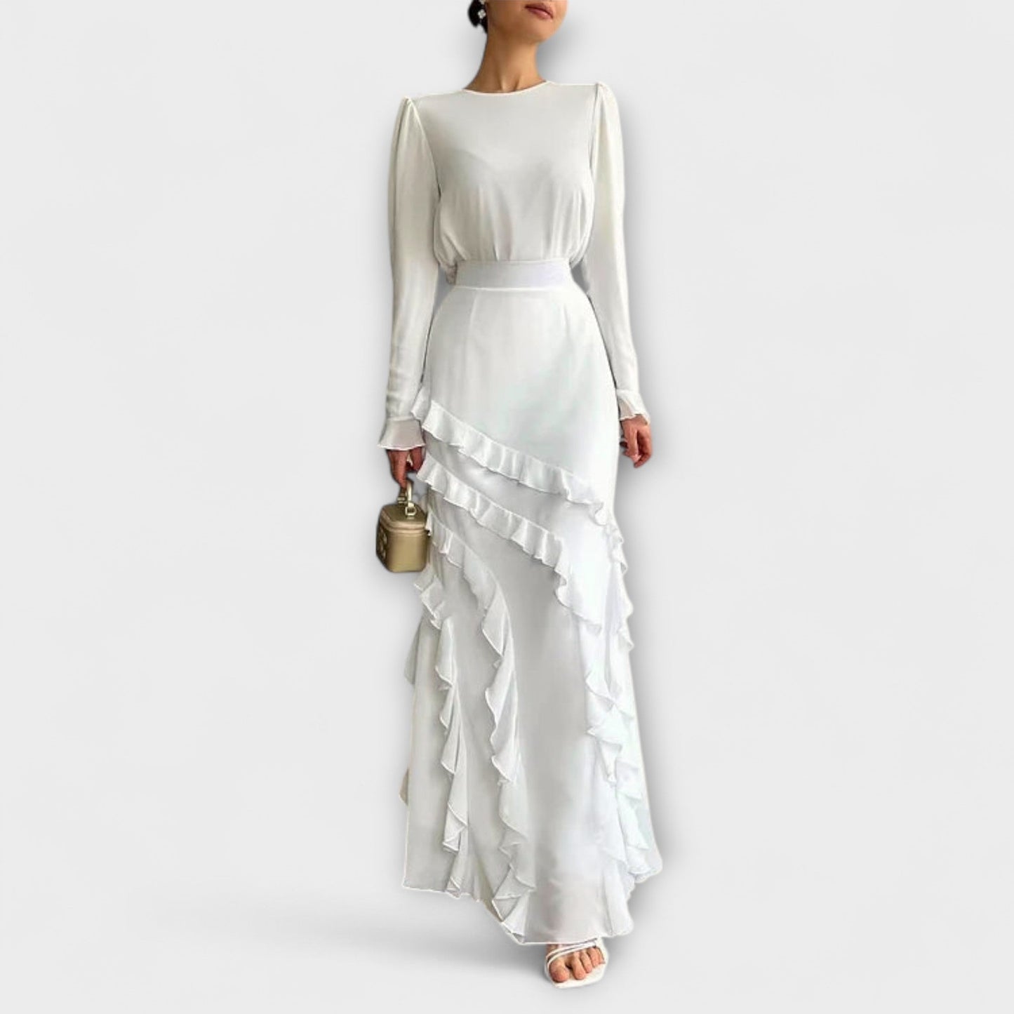 Elegant Fitted Prom Dress with 3D Floral Details