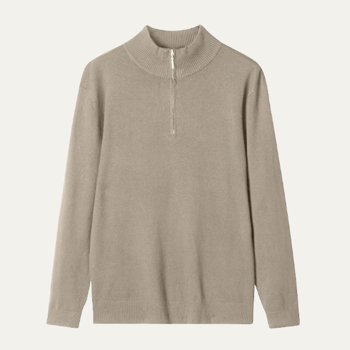Luxury Men's Soft Mock Neck Zip Sweater