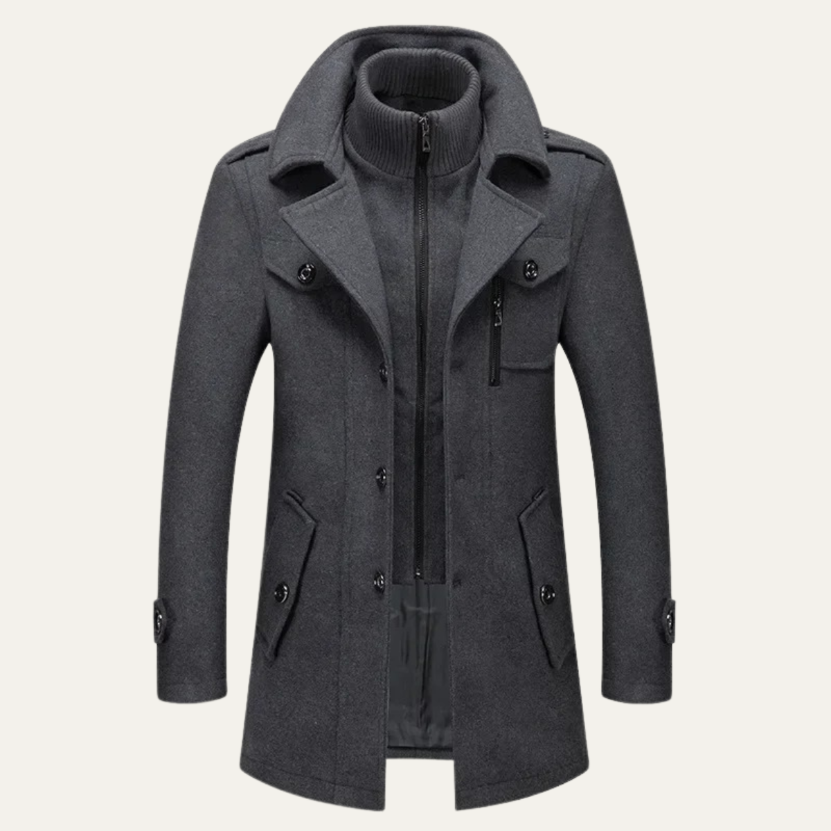 Classic Mens Warm Wool Overcoat