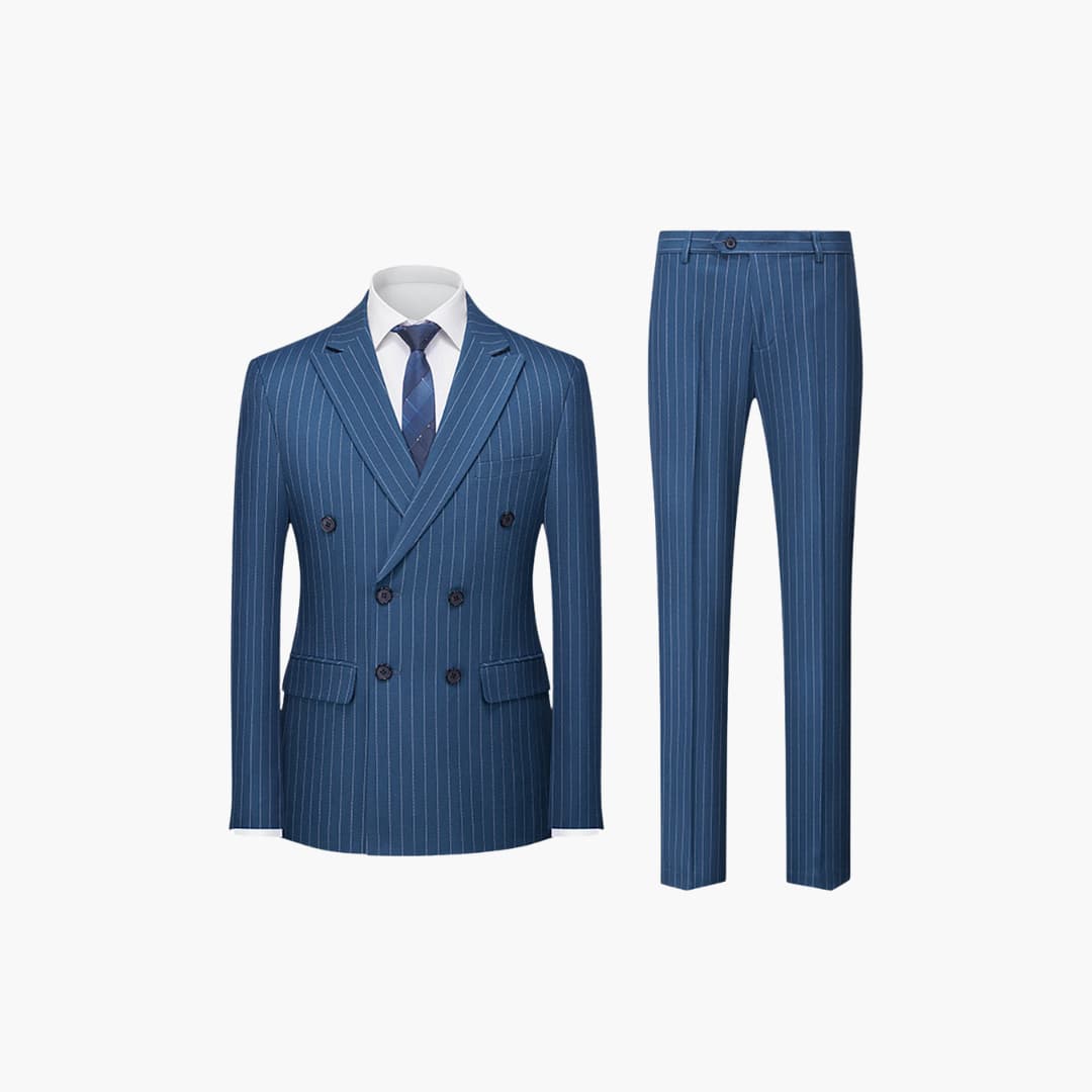 Classic Two Button Slim Fit Pinstripe Suit