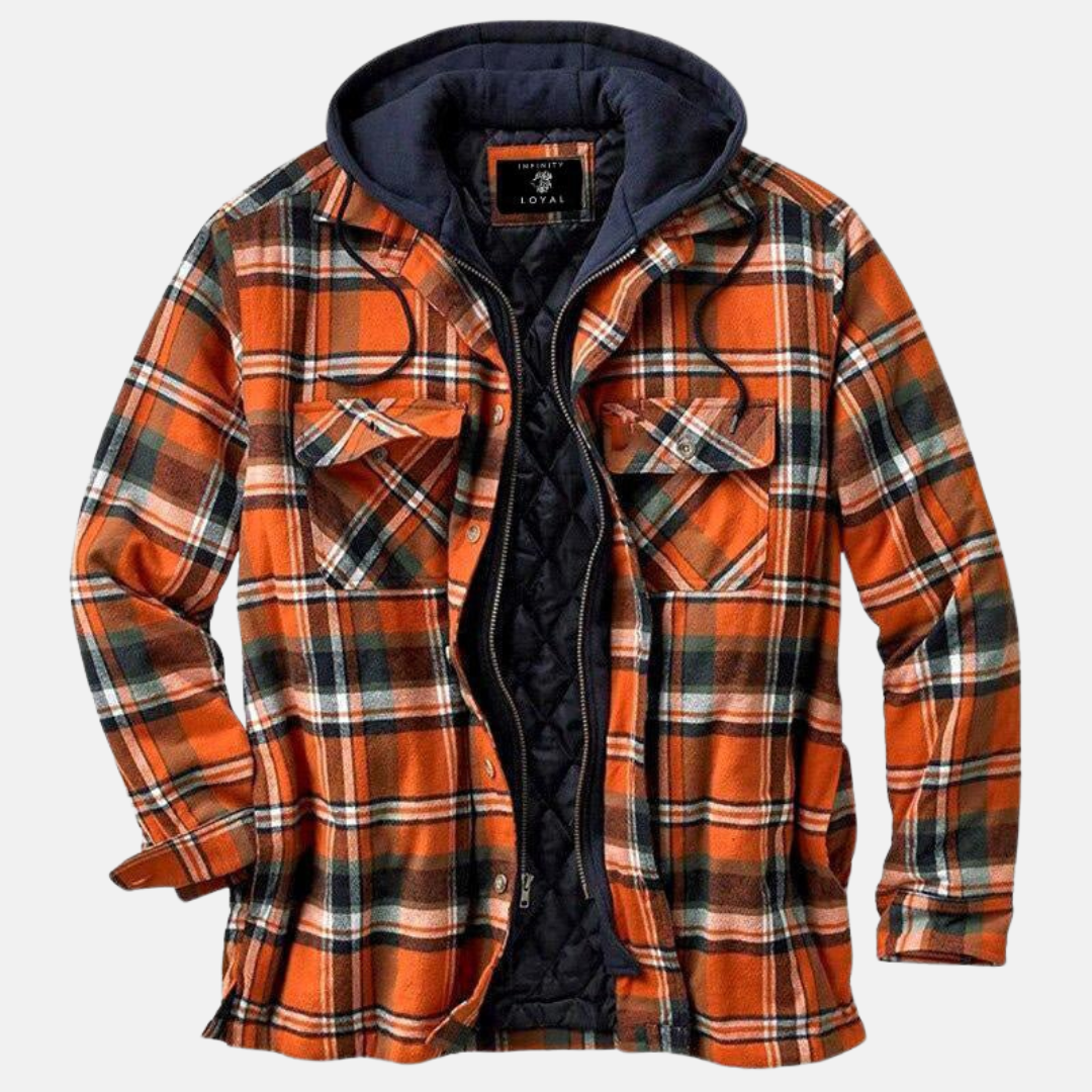 Warm Plaid Shirt Jacket for Men