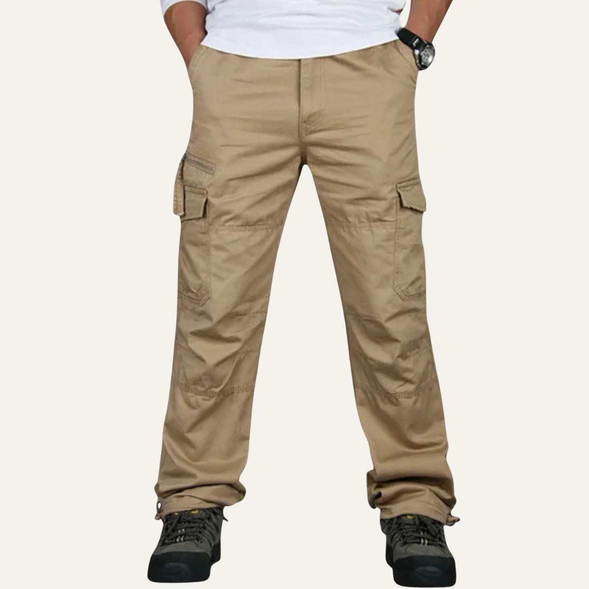 Rugged Men's Tactical Cargo Pants with Multiple Pockets
