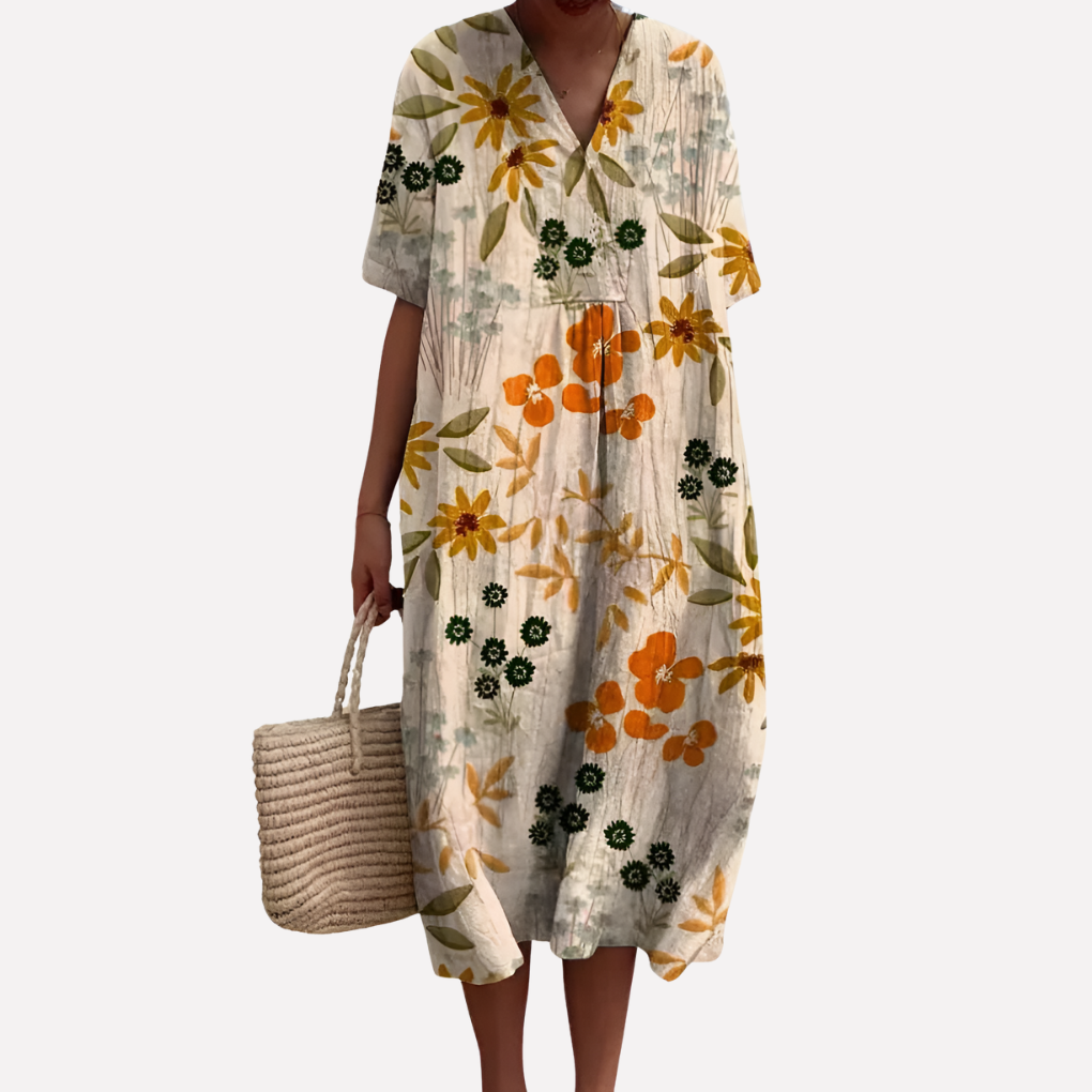 Pretty V-Neck Summer Dress for Women