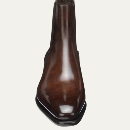 Classic Brown Leather Ankle Boots for Men