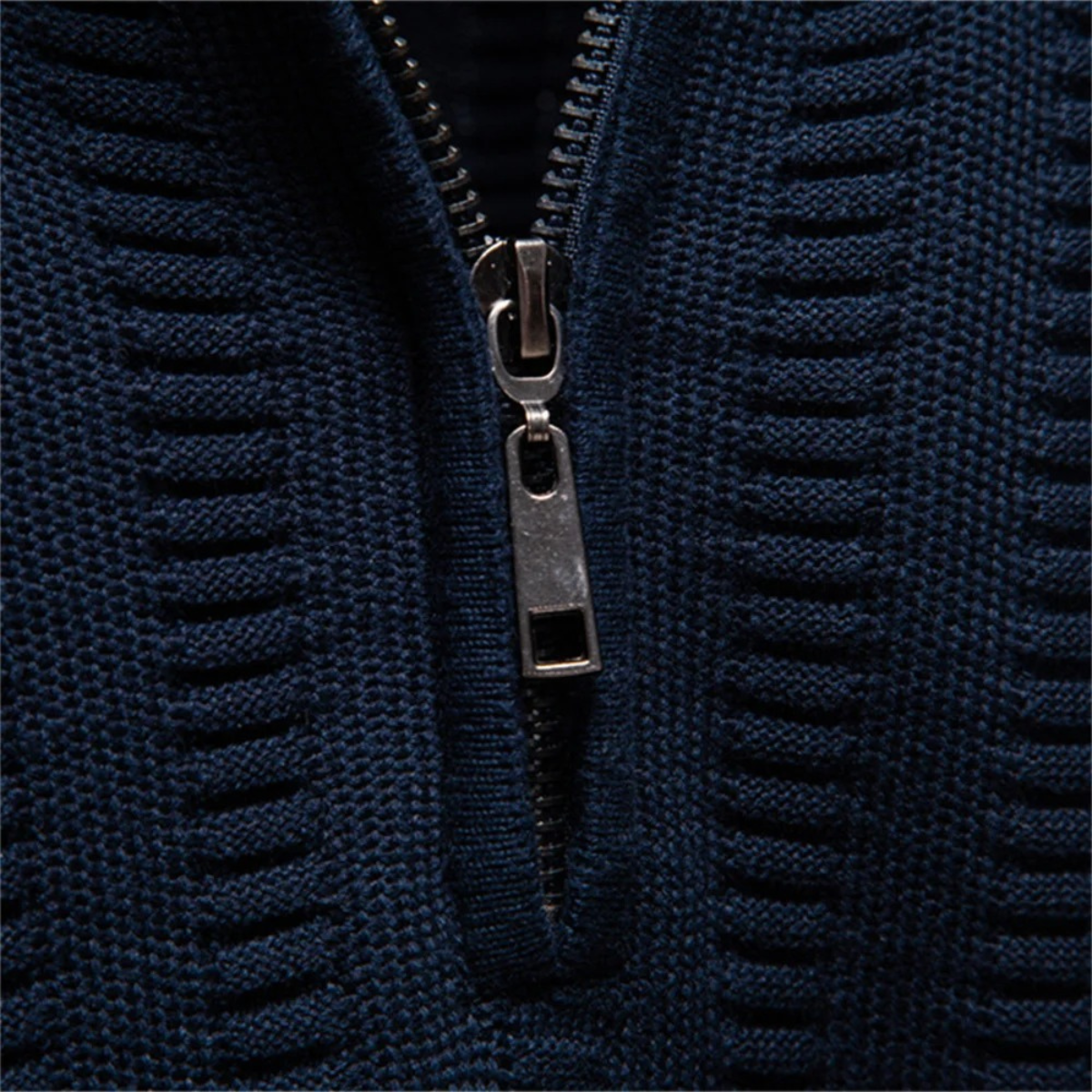 Warm Men's Half Zip Wool Winter Sweater