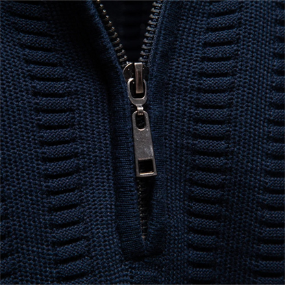 Warm Men's Half Zip Wool Winter Sweater