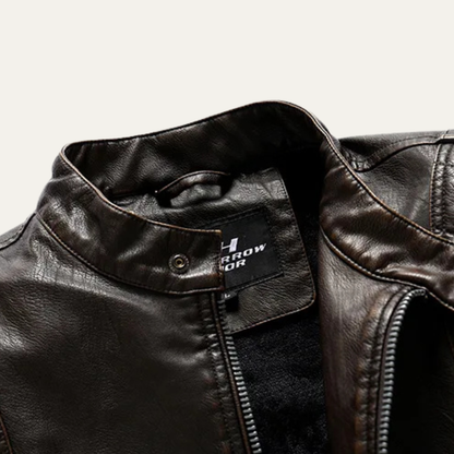 Classic Men's Fitted Leather Biker Jacket
